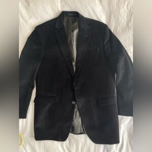 Lauren Ralph Lauren Blazer Mens 44L Black Wool Corduroy Sport Coat Velvet Casual